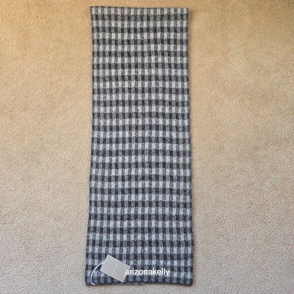 NWT Everlane Alpaca Patterned Scarf Grey Check Knit - Picture 8 of 9